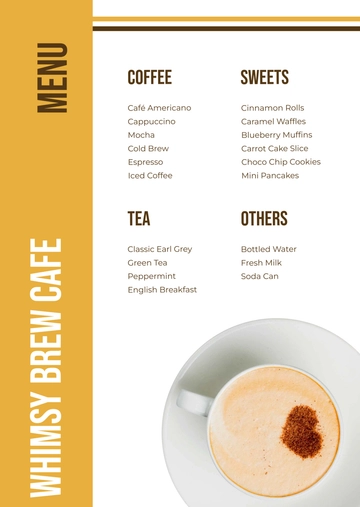 Free Cafe Menu Template to Edit Online