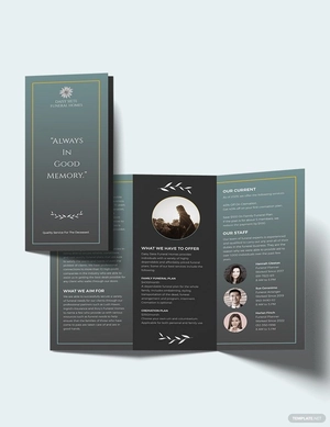 Blank Funeral Plan Tri-Fold Brochure Template