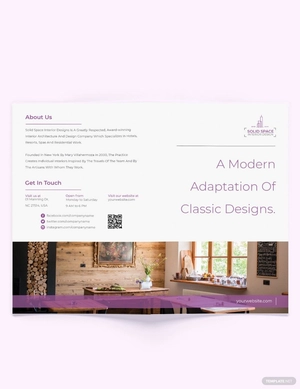 Bohemian Theme Interior Bi-fold Brochure Template