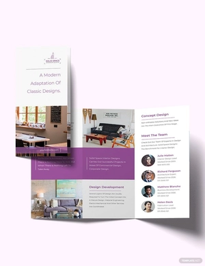 Bohemian Theme Interior Tri-fold Brochure Template