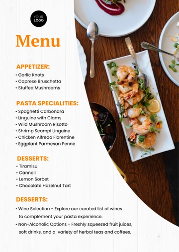Free Fancy Menu Template to Edit Online