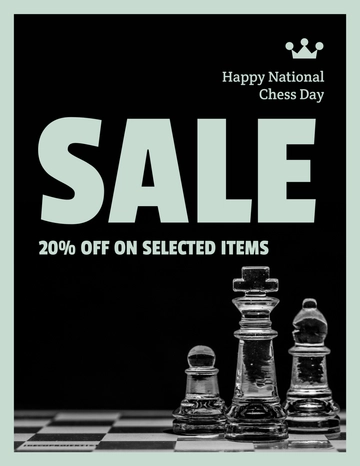 Free National Chess Day Sales Flyer Template to Edit Online