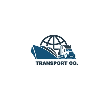 Free Transport and Logistics Freight Forwarding Logo with Truck Symbol Template to Edit Online