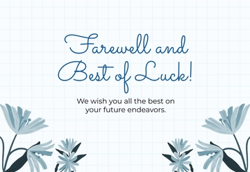 Free Blank Farewell Card Template to Edit Online