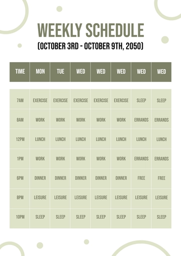 Free Weekly Chart Template to Edit Online