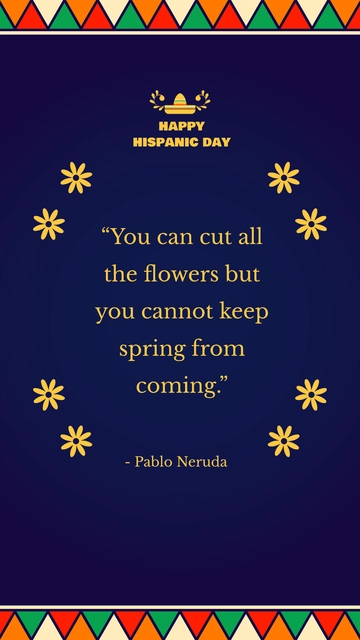 Free Hispanic Day Quote Template to Edit Online