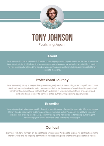 Free Modern Personal Bio Template to Edit Online