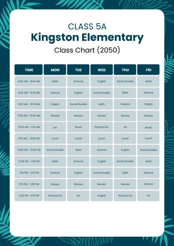 Free Class Chart Template to Edit Online