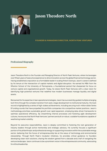 Free Business Bio Template to Edit Online