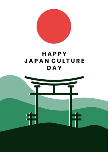 Free Japan Culture Day Greeting Card Template to Edit Online