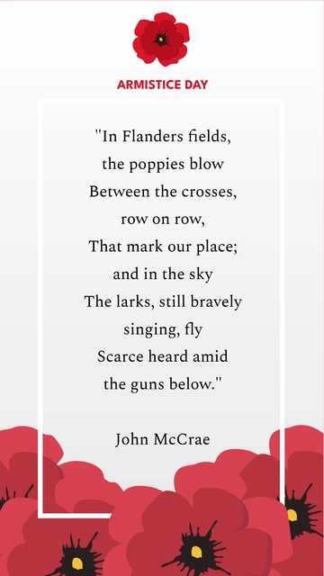 Free Armistice Day Quote Template to Edit Online