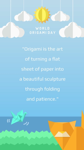 Free World Origami Day Quote Template to Edit Online