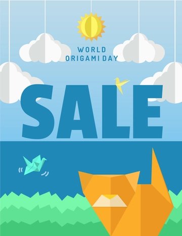 Free World Origami Day Sales Flyer Template to Edit Online