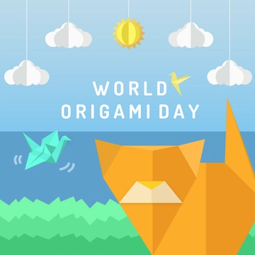 Free World Origami Day LinkedIn Post Template to Edit Online