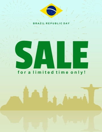 Free Brazil Republic Day Sales Flyer Template to Edit Online