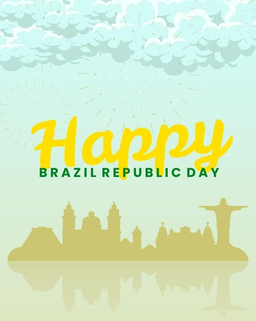 Free Brazil Republic Day Facebook Post Template to Edit Online