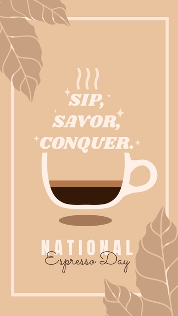 Free National Espresso Day Quote Template to Edit Online