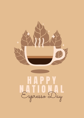 Free National Espresso Day Greeting Card Template to Edit Online