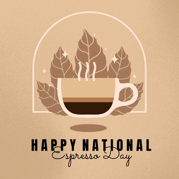 Free National Espresso Day LinkedIn Post Template to Edit Online