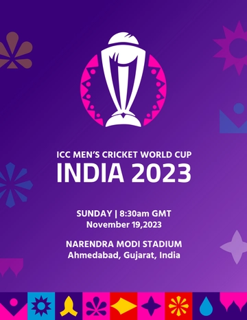 Free 2023 ICC Men's Cricket World Cup Flyer Template to Edit Online