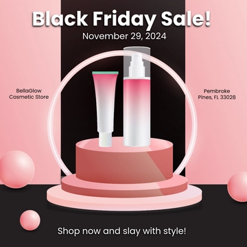Free Pink Black Friday Sale Template to Edit Online