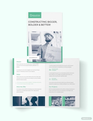 Construction Firm Bi-fold Brochure Template