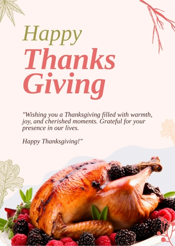 Free Happy Thanksgiving Card Template to Edit Online
