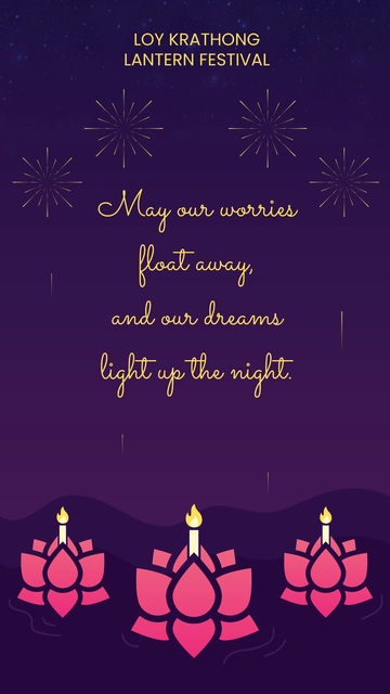 Free Loy Krathong Lantern Festival Quote Template to Edit Online