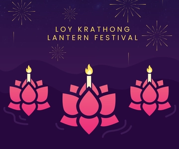 Free Loy Krathong Lantern Festival Ad Banner Template to Edit Online