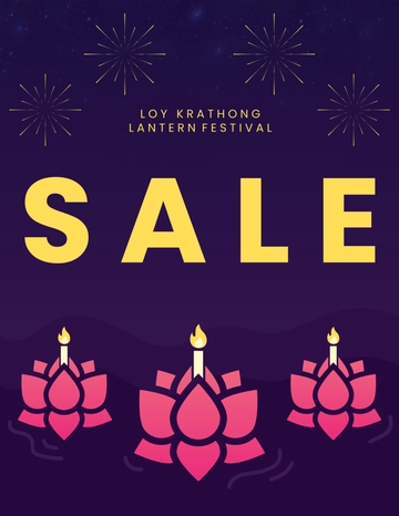 Free Loy Krathong Lantern Festival Sales Flyer Template to Edit Online