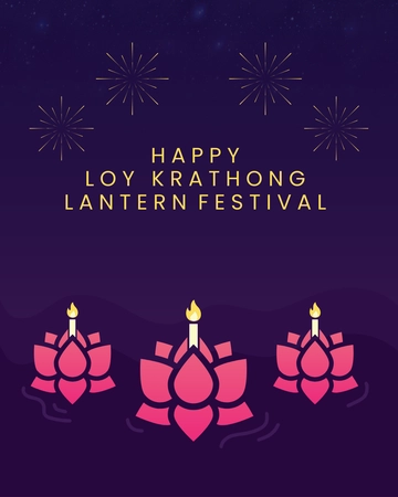 Free Loy Krathong Lantern Festival Facebook Post Template to Edit Online