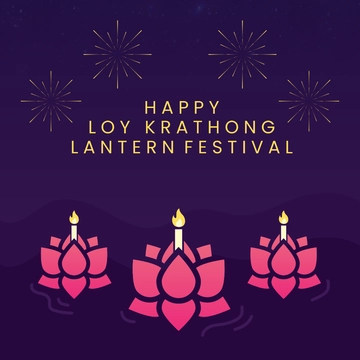 Free Loy Krathong Lantern Festival Instagram Post Template to Edit Online