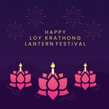 Free Loy Krathong Lantern Festival WhatsApp Post Template to Edit Online