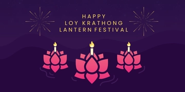 Free Loy Krathong Lantern Festival Blog Banner Template to Edit Online