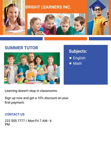 Free Education Tutoring Flyer Template to Edit Online