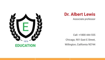 Free Education Business Card Template to Edit Online
