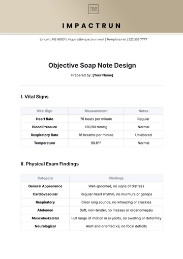 Free Objective Soap Note Design Template to Edit Online
