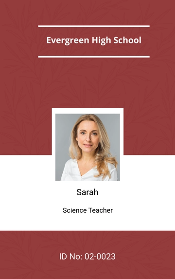 Free Professional Teacher ID Card Template to Edit Online