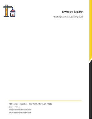 Free Sample Construction Letterhead Template to Edit Online