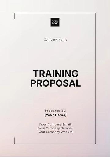 Free Training Proposal Template to Edit Online