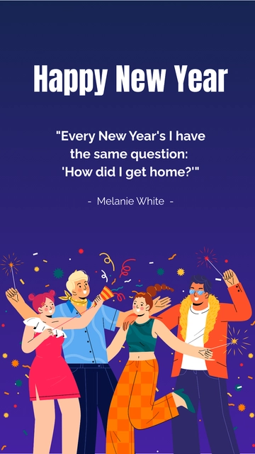 Free Funny New Year Quote Template to Edit Online