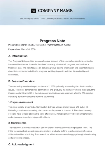 Free Counseling Progress Note Template to Edit Online