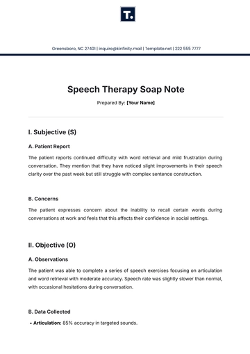 Free Speech Therapy Soap Note Template to Edit Online