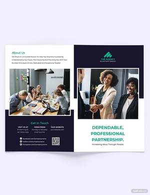 Simple Employment Agency Bi-Fold Brochure Template