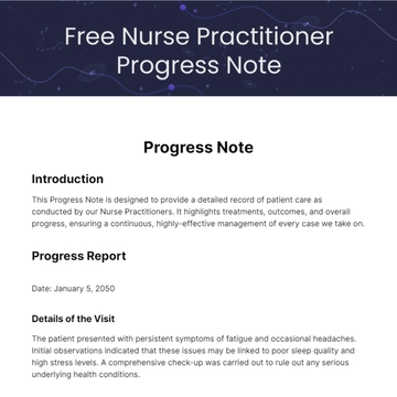 Free Nurse Practitioner Progress Note Template to Edit Online