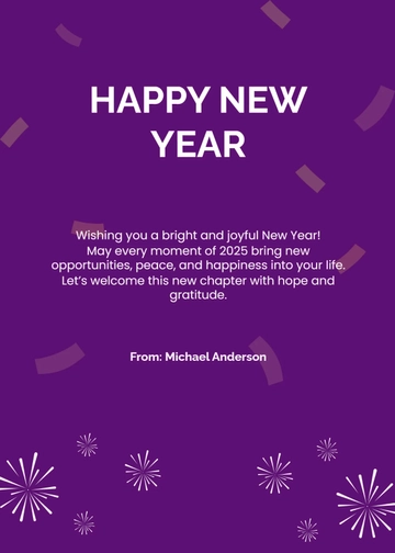 Free Simple New Year Wishes Quotes Template to Edit Online