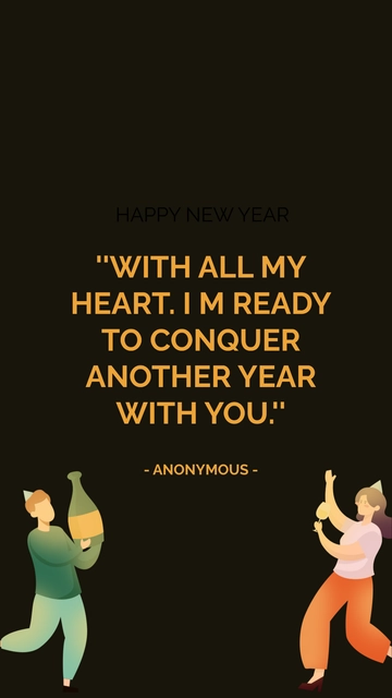 Free New Year Romantic Quote Template to Edit Online
