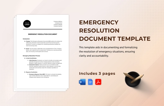 Emergency Resolution Document Template