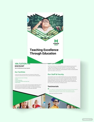 Harper High Bi-Fold Brochure Template