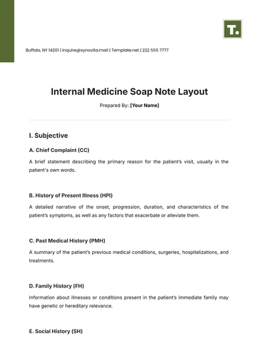 Free Internal Medicine Soap Note Layout Template to Edit Online